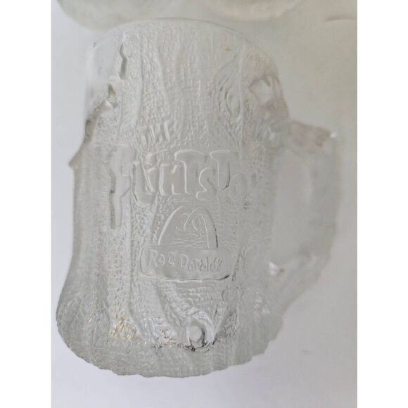 Set of 4 McDonald's The Flintstones Tree MENDOUS  clear glass mugs, c 1993. - Picture 1 of 5